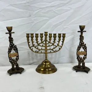 Brass Menorah & 2 Brass Made in Israel