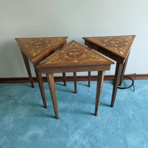 3 Wood Triangle Musical Side Table - Made in Italy