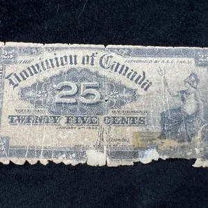 1900 Dominion of Canada .25 Cents Bank Note