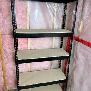 Metal Storage Shelf With Wooden Shelves