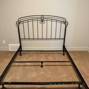 Queen Size Bed Frame With Metal Head Board