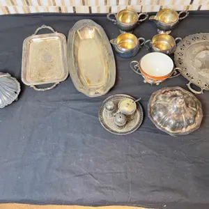 Assorted Silver Coloured & Silver Plate Servingware