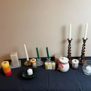 Assorted Candles & Candle Holders