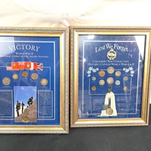 Framed World War Coin Collections