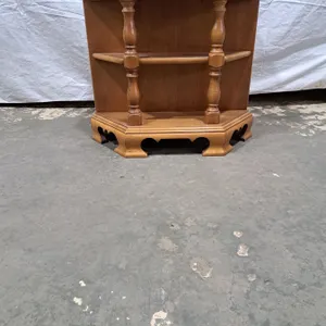 Wooden Side Table with Shelves