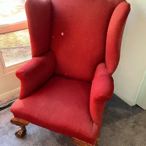 Vintage Upholstered Wing Back Chair