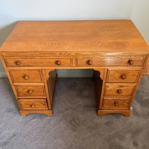 Wooden Desk with 8 Drawers