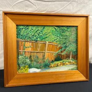 "The Garden Fence" Framed Painting