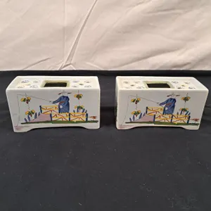 2 Delft Of Holland Bud Vase Brick Frogs