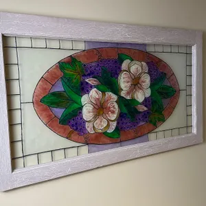 Stained Glass in Wood Frame