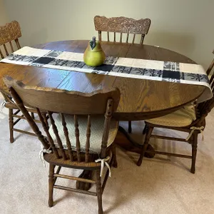 Vintage Made in Canada Wood Table with 4 Chairs
