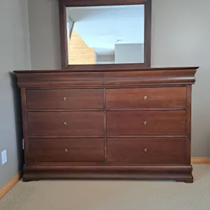 8 Drawer Wooden Dresser with Mirror
