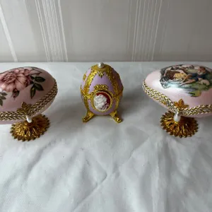 Vintage Ostrich Egg Jewelry Boxes