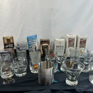 Assorted beer and liquor glasses lot