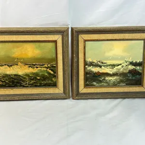 2 Framed Ocean Paintings