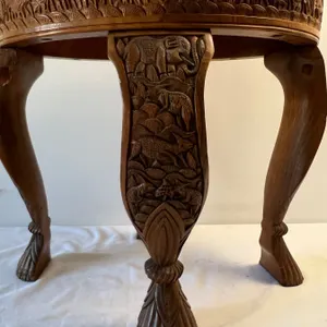 Ornately Carved Elephant Table
