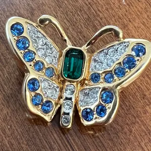 Swarovski signed Butterfly crystal brooch pin