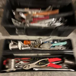 Plastic tool box with content