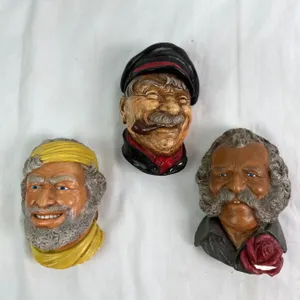 3 Hand Painted Wall Sculptures