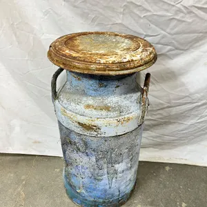 Vintage Painted Milk Jug With Lid