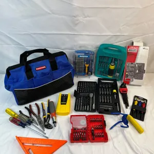 Rubbermaid Tool Bag & Assorted Tools & Bit Sets