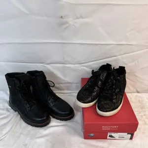 Remote Convertible Ice Cleat Boots Size 38 & Rockport High Tops Size 8M