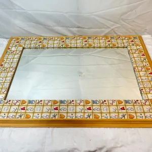 Wall Mirror with Fabric Covered Frame