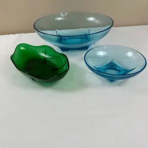 Coloured Glass Dishes Lot