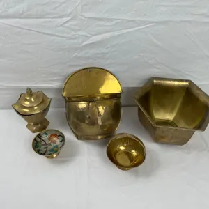 Assorted Brass Planter & Decor