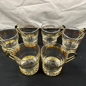 Vintage Libbey Greek Key Glasses