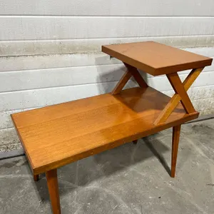 2 tiered mid century end table