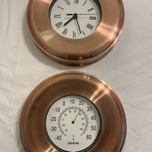Copper Style Barometer and Clock