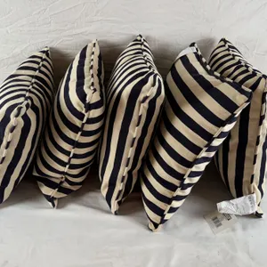 Navy Striped Cushions