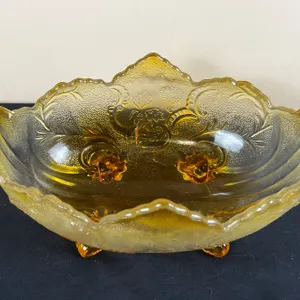 Vintage Jeanette Glass Amerina Flashed Footed Bowl