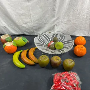 Crystal Bowl With Artificial Food