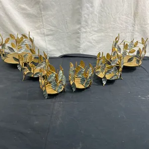 Metal Leaf Candle Holders