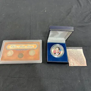 Bush & Gore Medallion & Three Rare US Coin Set