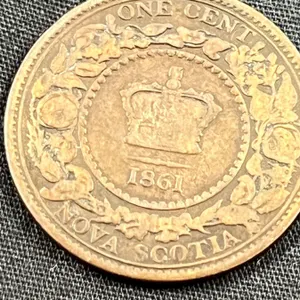 1861 Nova Scotia One Penny Coin