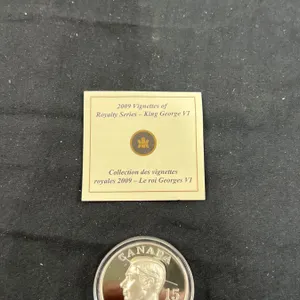 Royal Canadian Mint 2009 Vignettes Of Royalty Series- King George VI $15 Coin (92.5% Silver)