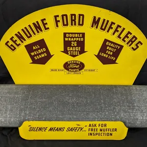 GENUINE FORD PARTS TIN MUFFLER COUNTERTOP DISPLAY RACK SIGN
