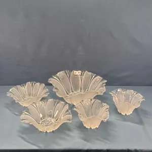 (5) FROSTED FLUTED GLASS BOWLS