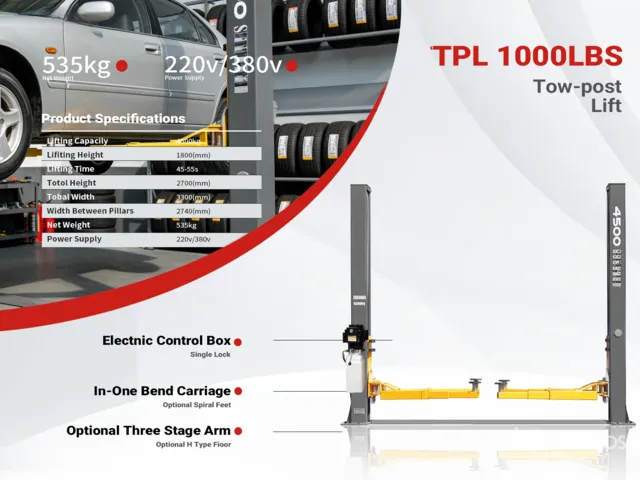 2026 TPL-GRAY 2 Post 10000 lb Vehicle Lift (Unused)