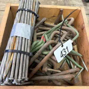 Assortment of hooks and large spikes