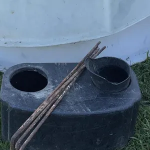 PAIR OF ROUND POLY CALF HUTCHES