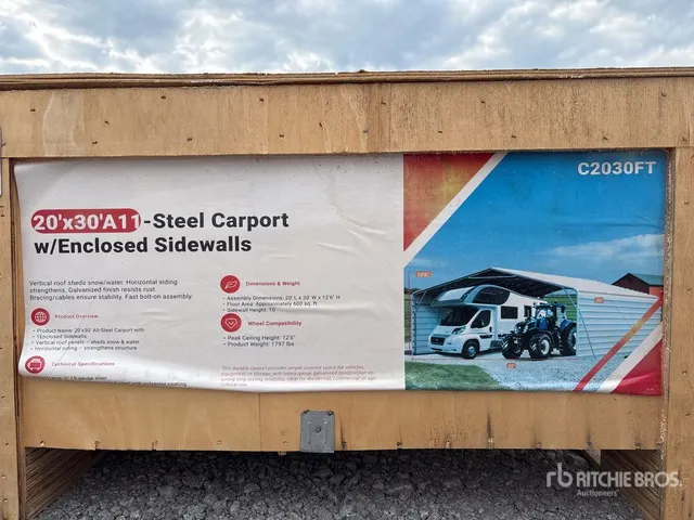 2026 SDLC2030FT 20 ft x 30 ft Carport (Unused)