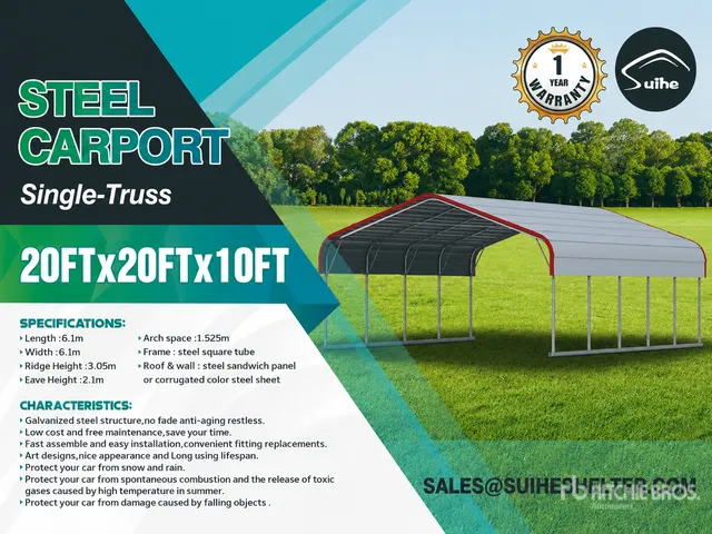 2026 Suihe M202010P 20 ft x 20 ft x 10 ft Carport (Unused)