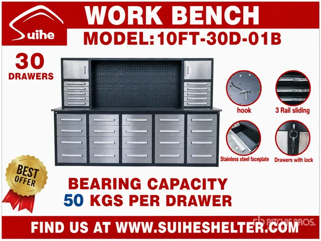 2026 Suihe NWB-H30DS 9 ft 4 in 30-Drawer Workbench (Unused)