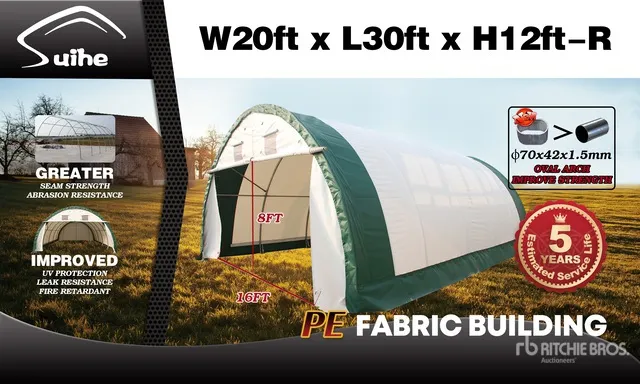 2026 Suihe S203012R 20 ft x 30 ft x 12 ft Storage Building (Unused)