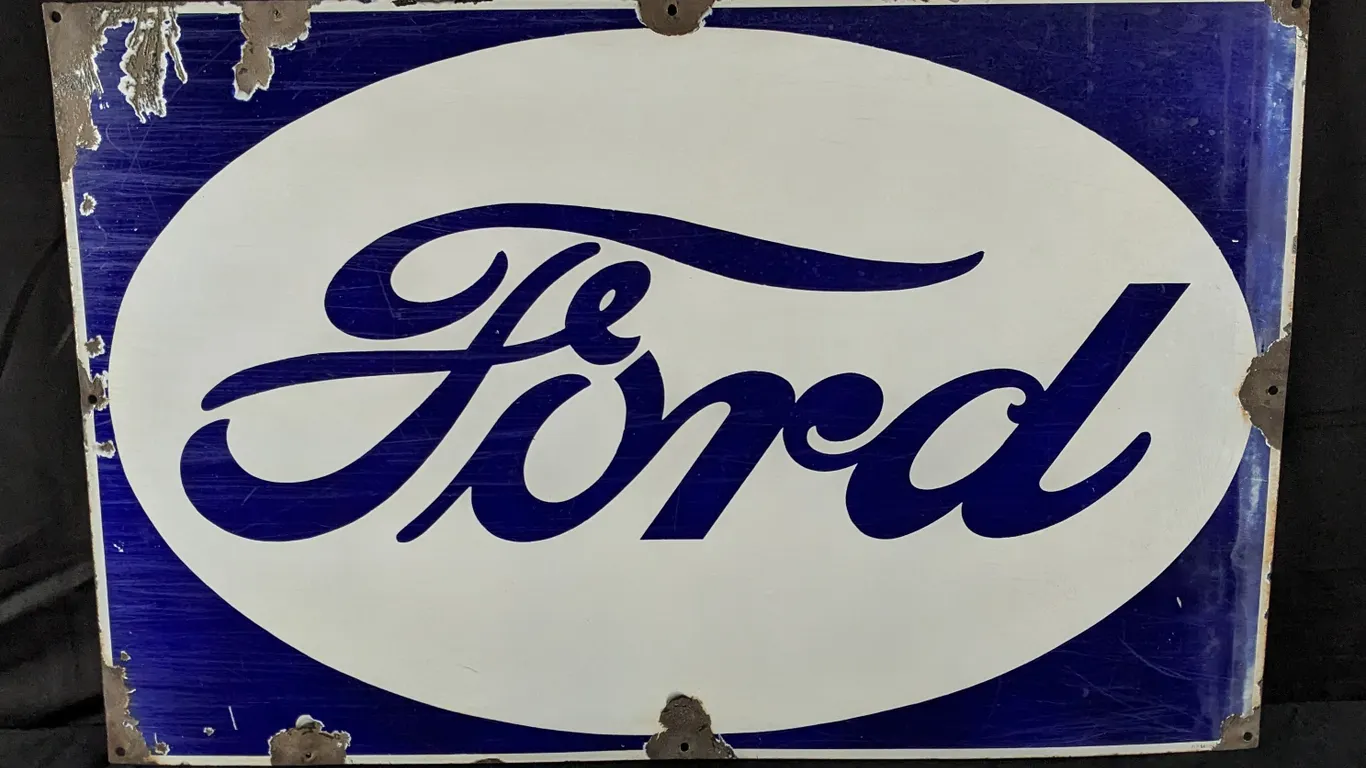 PORCELAIN SIGN FORD DEALERSHIP