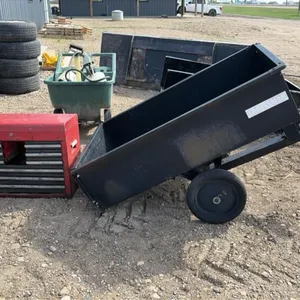 Small toolbox (contents included). Small yard trailer